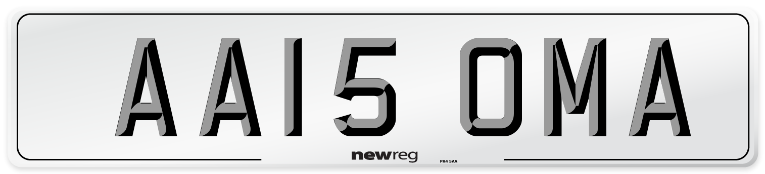 AA15 OMA Number Plate from New Reg